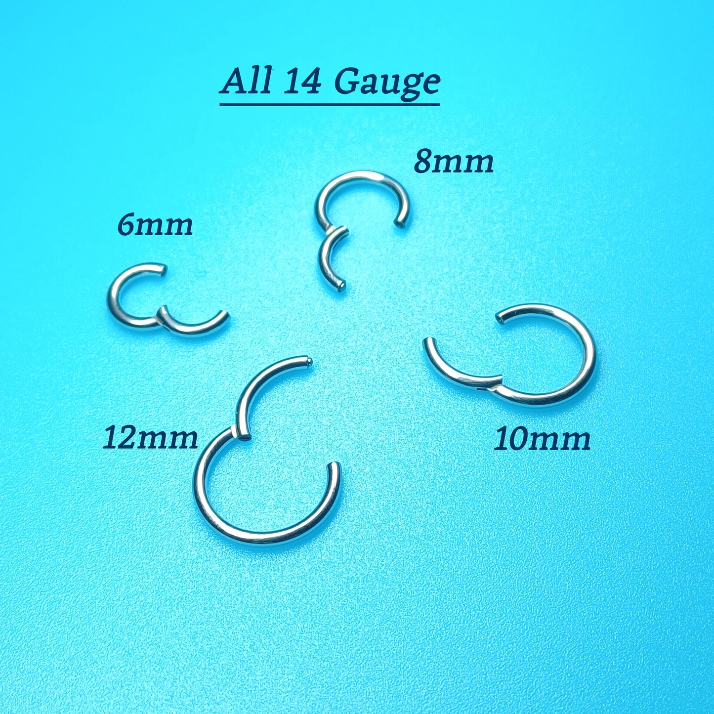 Earring Hoop, Seamless clicker Hoops, Earring, Nipple piercing, Eyebrow, Septum, Lip ring in 6mm - 12mm, 20Ga 18ga 16ga 14ga, Seamless ring 316L Surgical Steel