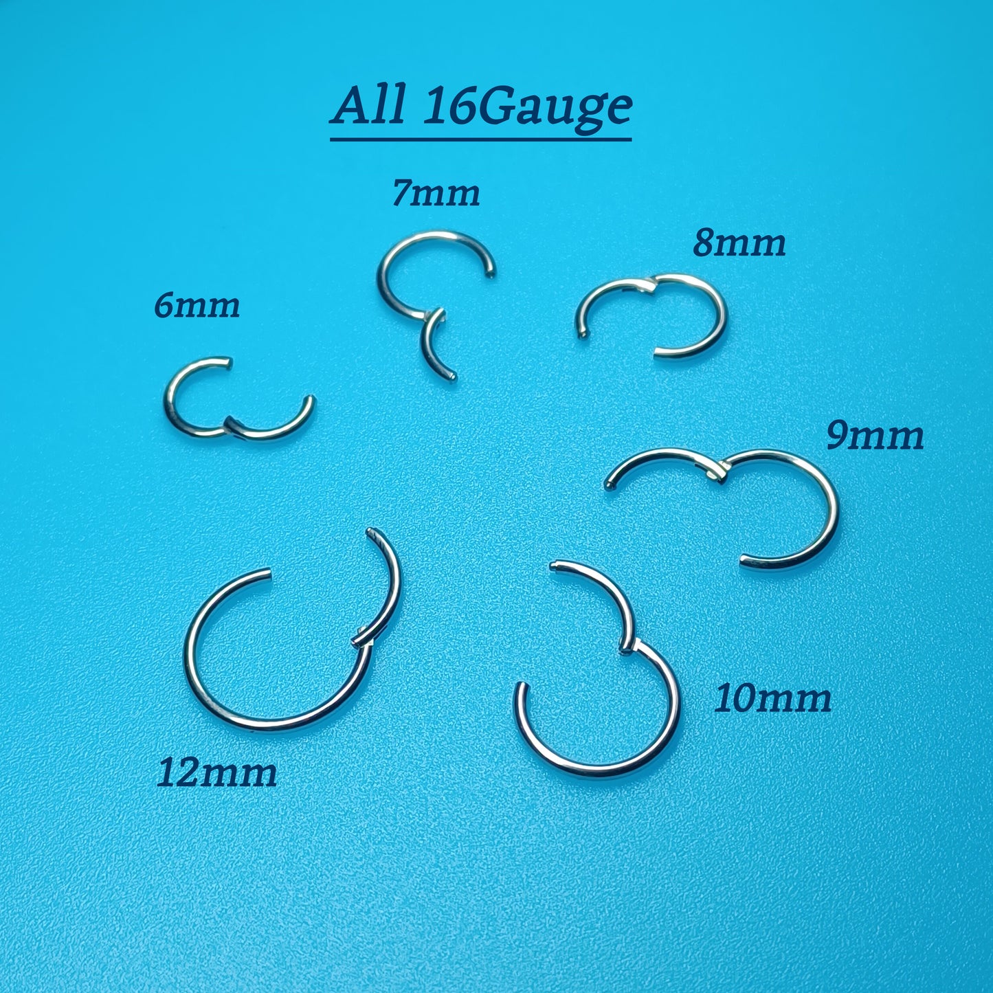 Earring Hoop, Seamless clicker Hoops, Earring, Nipple piercing, Eyebrow, Septum, Lip ring in 6mm - 12mm, 20Ga 18ga 16ga 14ga, Seamless ring 316L Surgical Steel