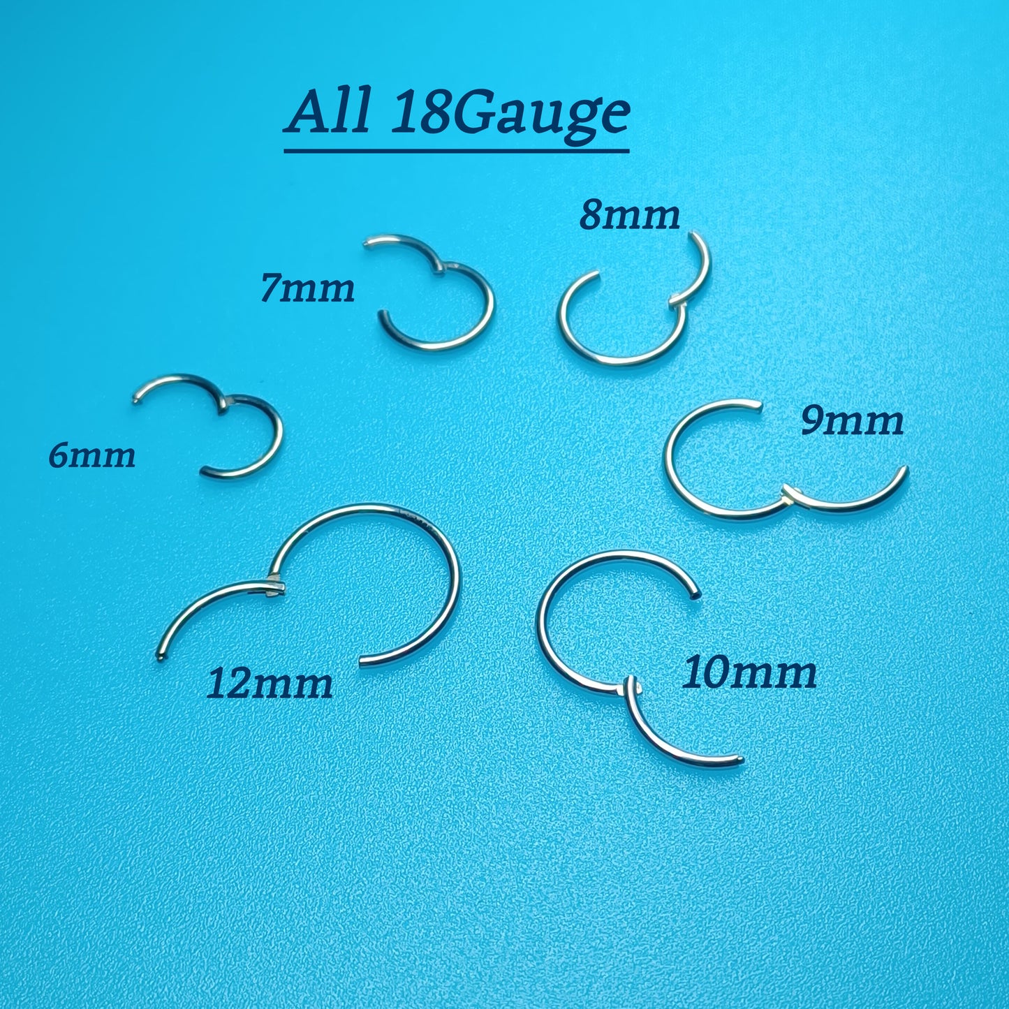 Earring Hoop, Seamless clicker Hoops, Earring, Nipple piercing, Eyebrow, Septum, Lip ring in 6mm - 12mm, 20Ga 18ga 16ga 14ga, Seamless ring 316L Surgical Steel