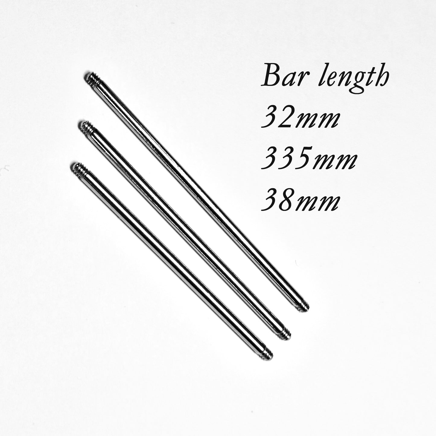 Industrial piercing bar, Straight 32mm, 35mm, 38mm PVD Rose Gold Plating