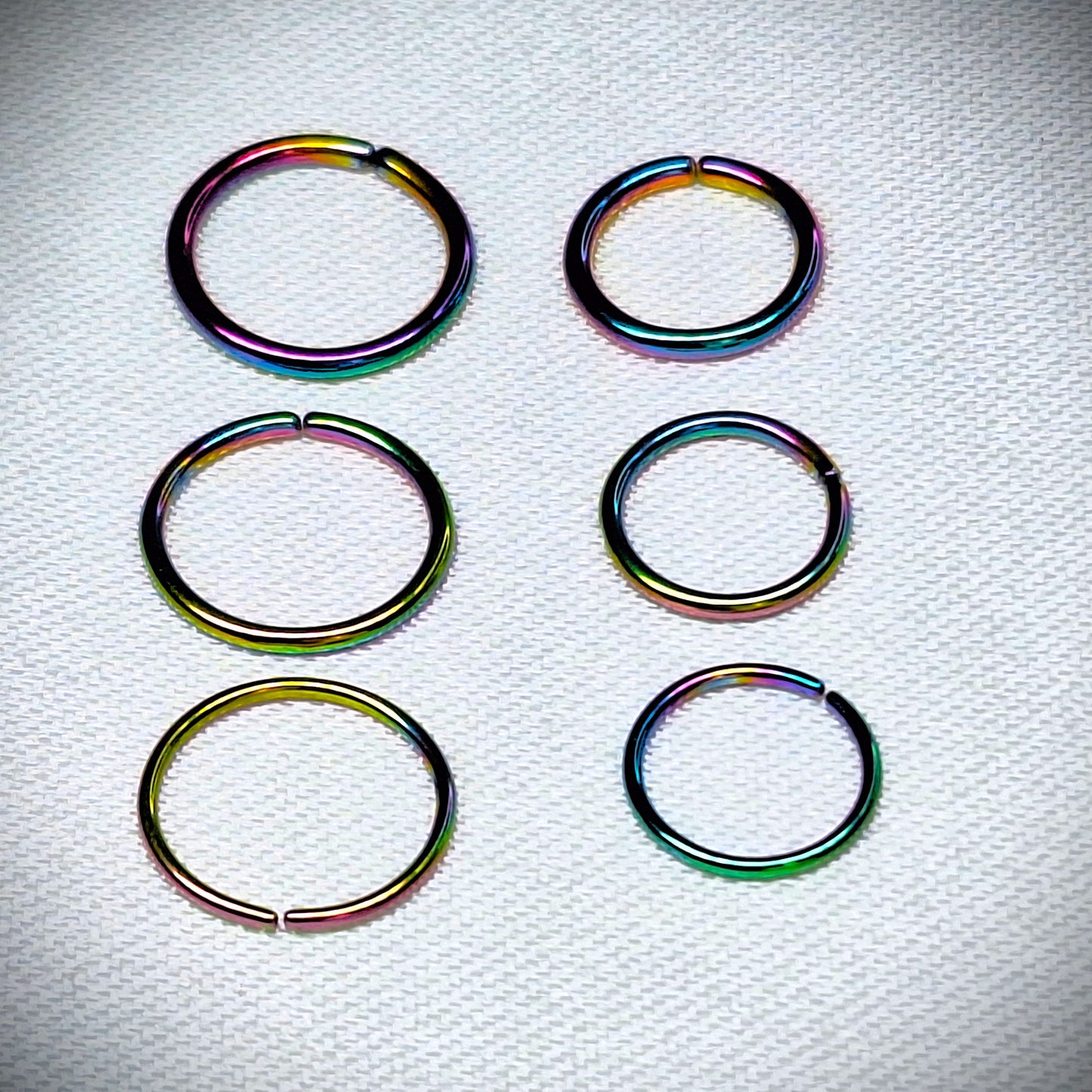 Titanium plated Bendable earring, nose hoop, Nose ring, septum, eyebrow, in 8mm, 10mm 20Ga 18Ga 16Ga 316L Surgical Steel