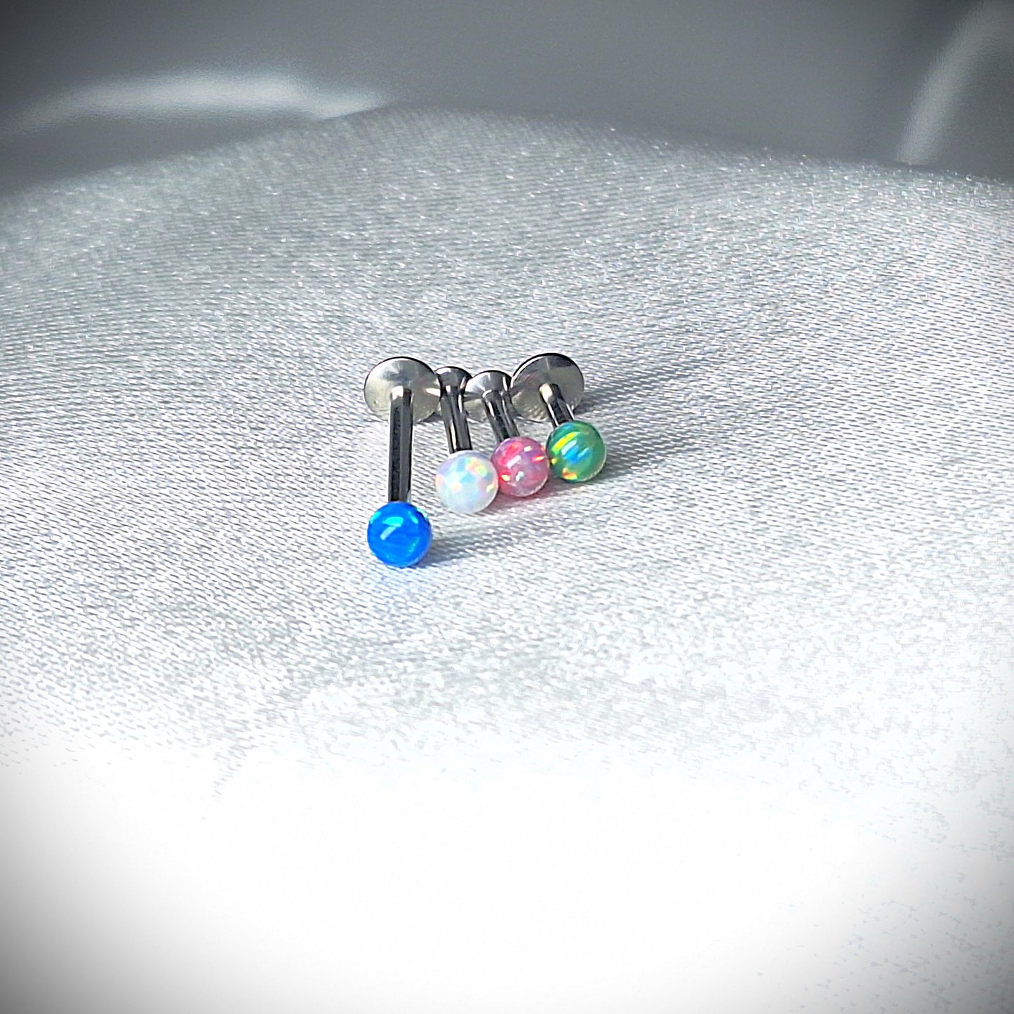 3mm Opal Flat Backed stud in Blue, Pink, White, Green, 4mm, 5mm, 6mm, 8mm, 10mm, 11mm, 12mm