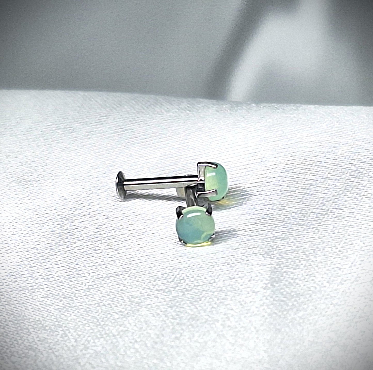 4mm Round Semi-precious Stone flat backed stud, Amethyst, Jade, Turquoise, 4mm, 5mm, 6mm, 8mm, 10mm, 11mm, 12mm