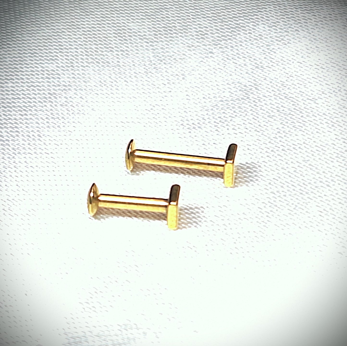 Labret stud with Flat Square Top - In Rose Gold, Gold, Black, 316L Surgical Steel, 4mm, 5mm, 6mm, 8mm, 10mm, 11mm, 12mm