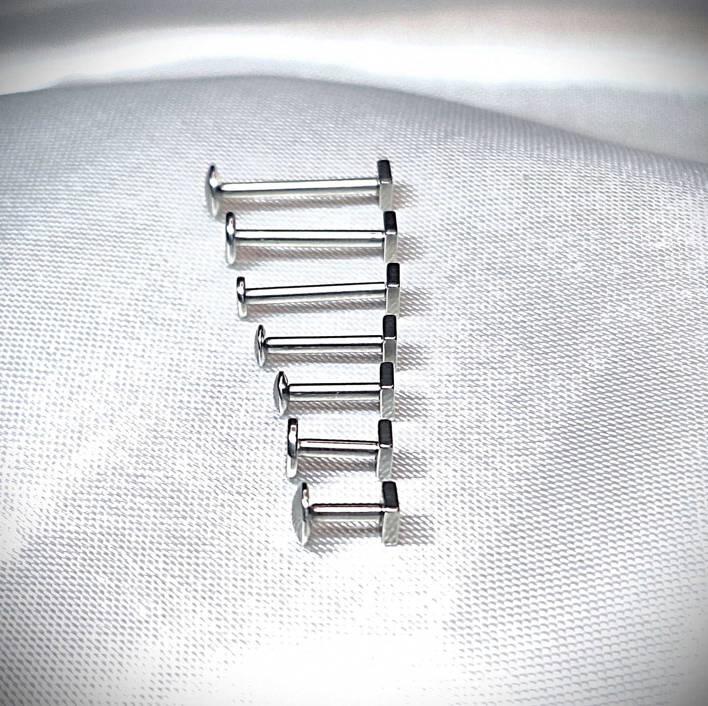 Labret stud with Flat Square Top - In Rose Gold, Gold, Black, 316L Surgical Steel, 4mm, 5mm, 6mm, 8mm, 10mm, 11mm, 12mm