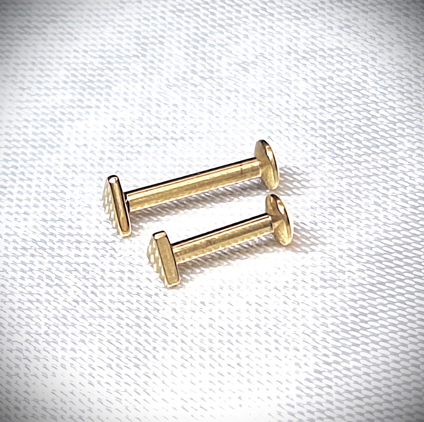 Labret stud with Flat TRIANGLE Top - In Rose Gold, Gold, Black, 316L Surgical Steel, 4mm, 5mm, 6mm, 8mm, 10mm, 11mm, 12mm