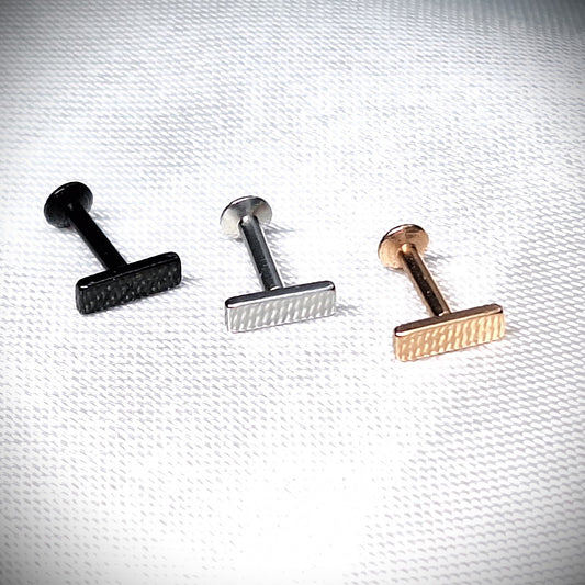 Labret stud with Rod Top - In Rose Gold, Gold, Black, 316L Surgical Steel, 4mm, 5mm, 6mm, 8mm, 10mm, 11mm, 12mm