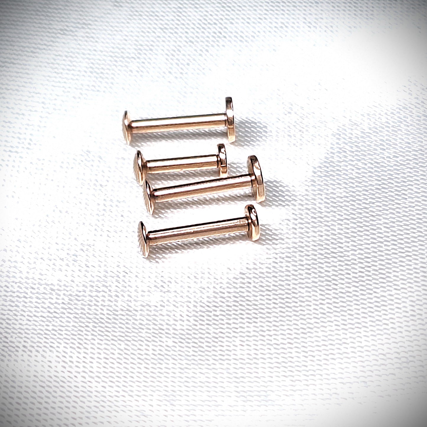 Labret stud with Flat Disc Top - In Rose Gold, Gold, Black, 316L Surgical Steel, 4mm, 5mm, 6mm, 8mm, 10mm, 11mm, 12mm