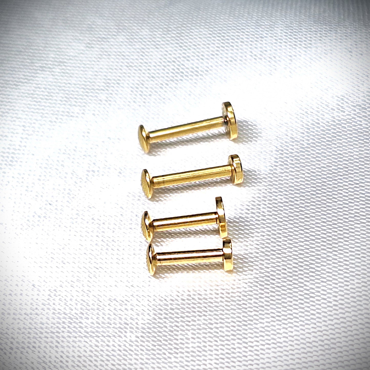 Labret stud with Flat Disc Top - In Rose Gold, Gold, Black, 316L Surgical Steel, 4mm, 5mm, 6mm, 8mm, 10mm, 11mm, 12mm