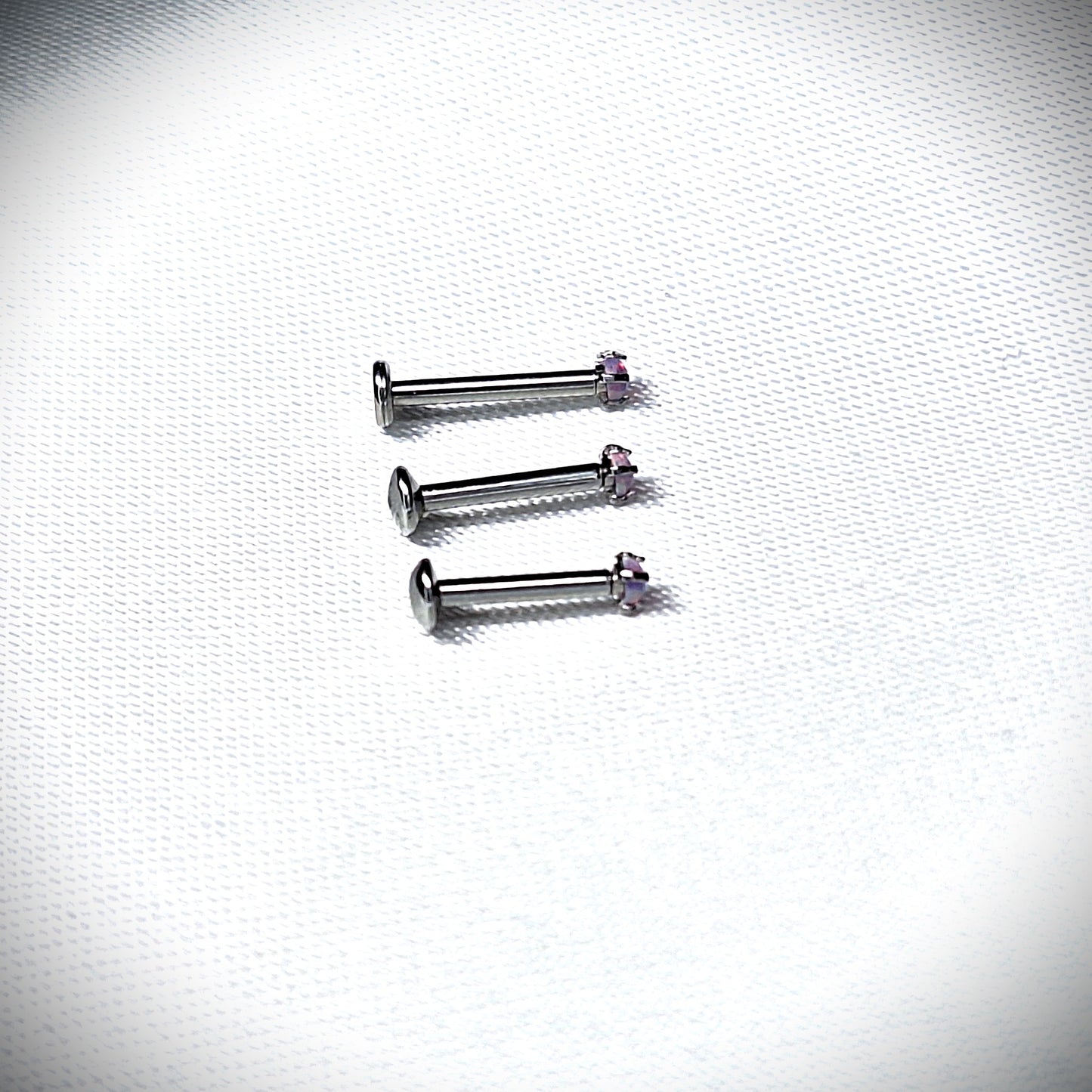 Push in Flat Backed stud with Prong Set PURPLE 2mm or 3mm Opal stone.