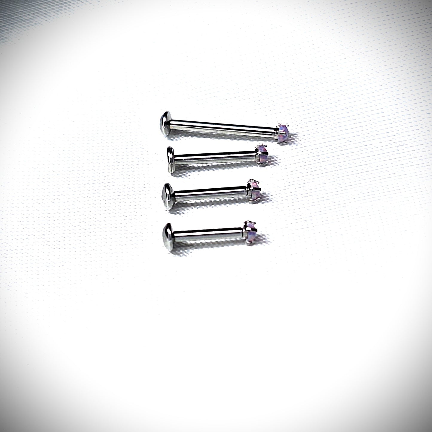 Push in Flat Backed stud with Prong Set PURPLE 2mm or 3mm Opal stone.