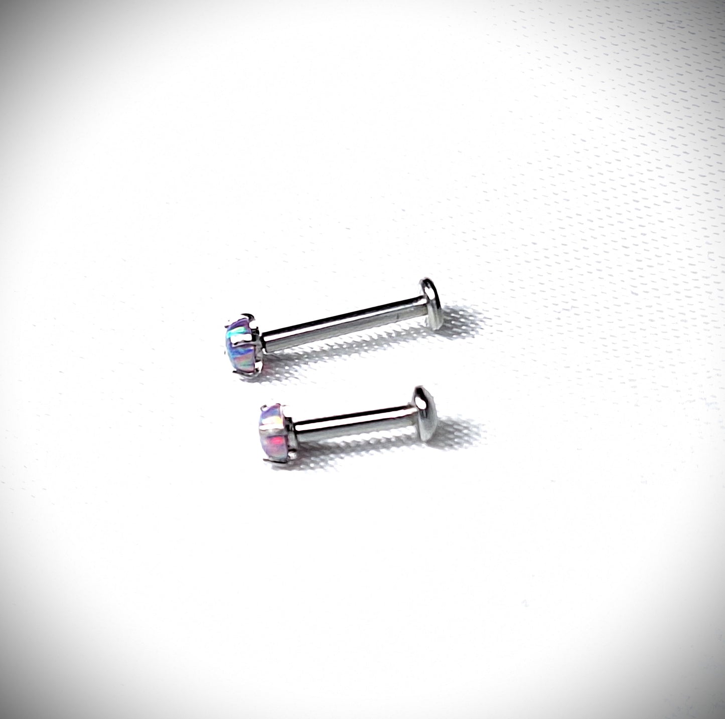 Push in Flat Backed stud with Prong Set PURPLE 2mm or 3mm Opal stone.