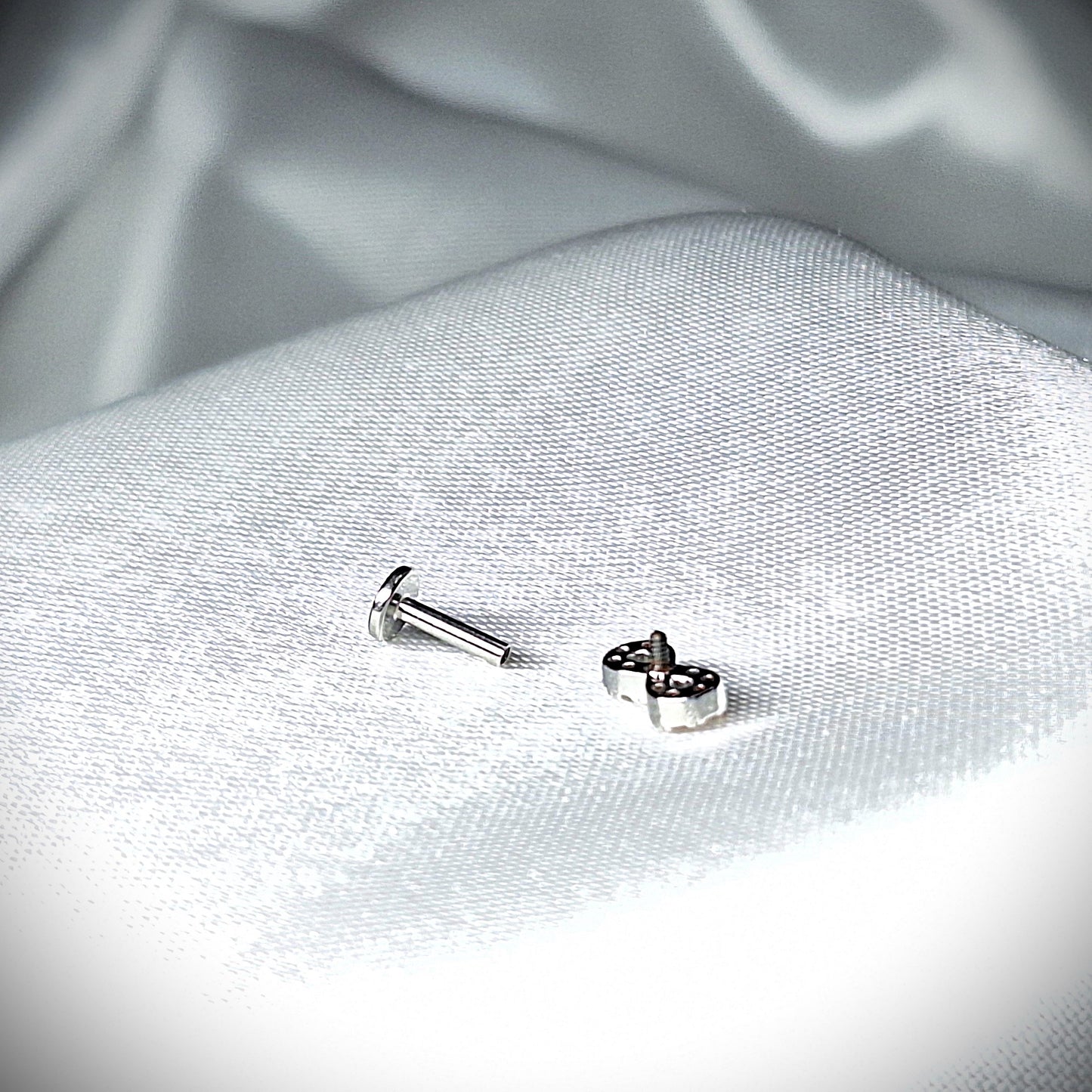 Flat backed Stud 16Gauge Infinity Crystals 6mm or 8mm, for tragus, helix.