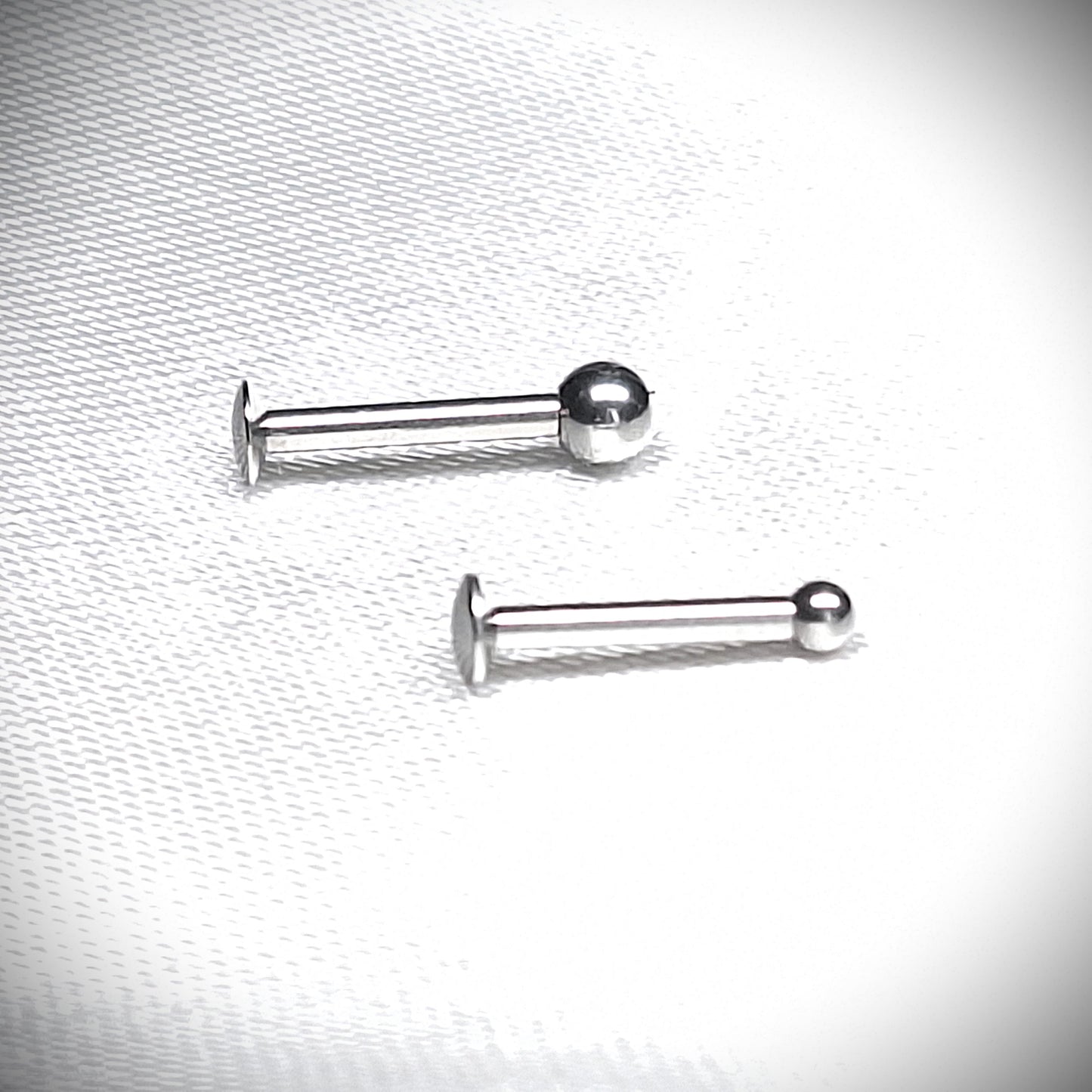 Comfortable Flat Backed stud with ball 316L Surgical Steel, 4mm 5mm, 6mm, 8mm, 10mm, 12mm