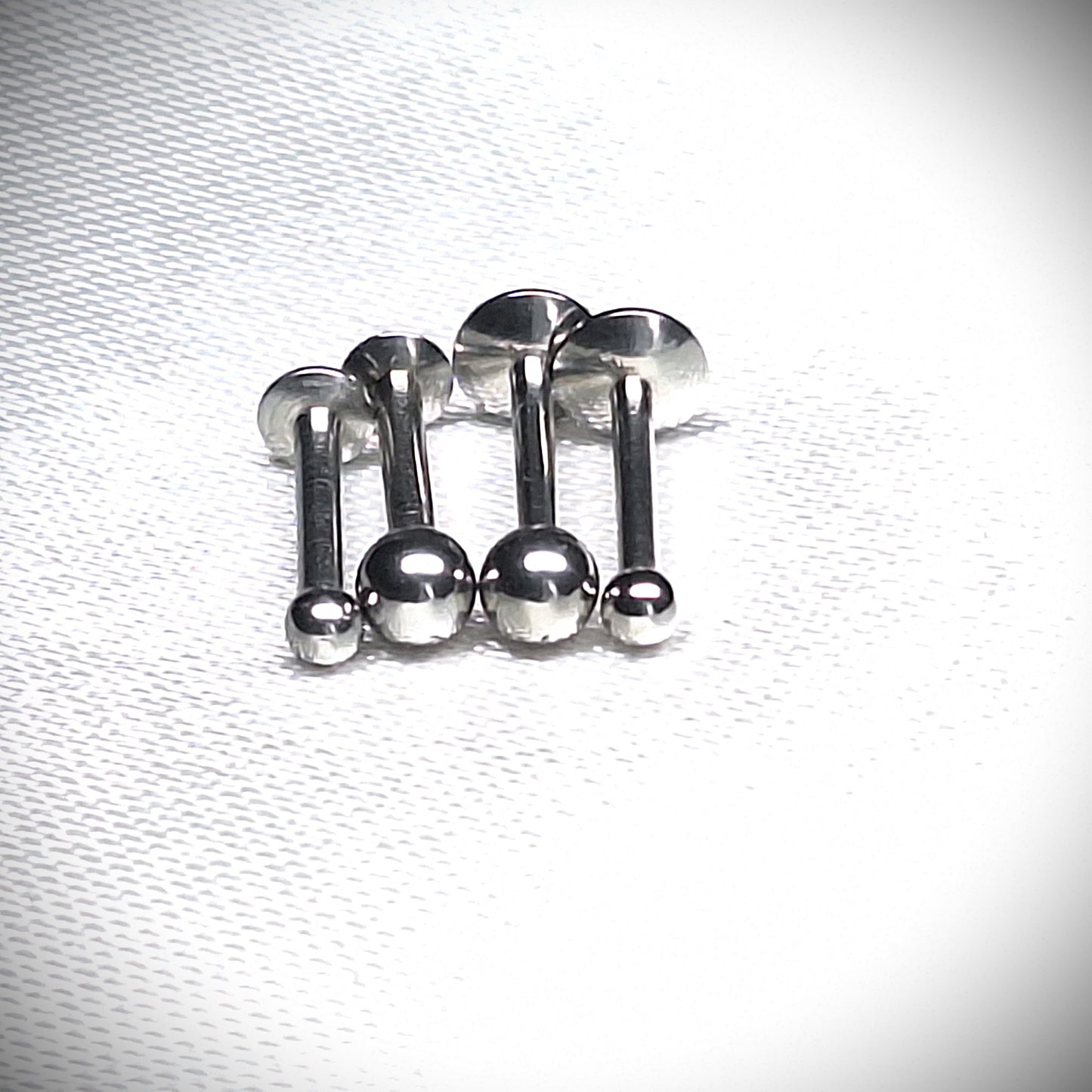 Comfortable Flat Backed stud with ball 316L Surgical Steel, 4mm 5mm, 6mm, 8mm, 10mm, 12mm