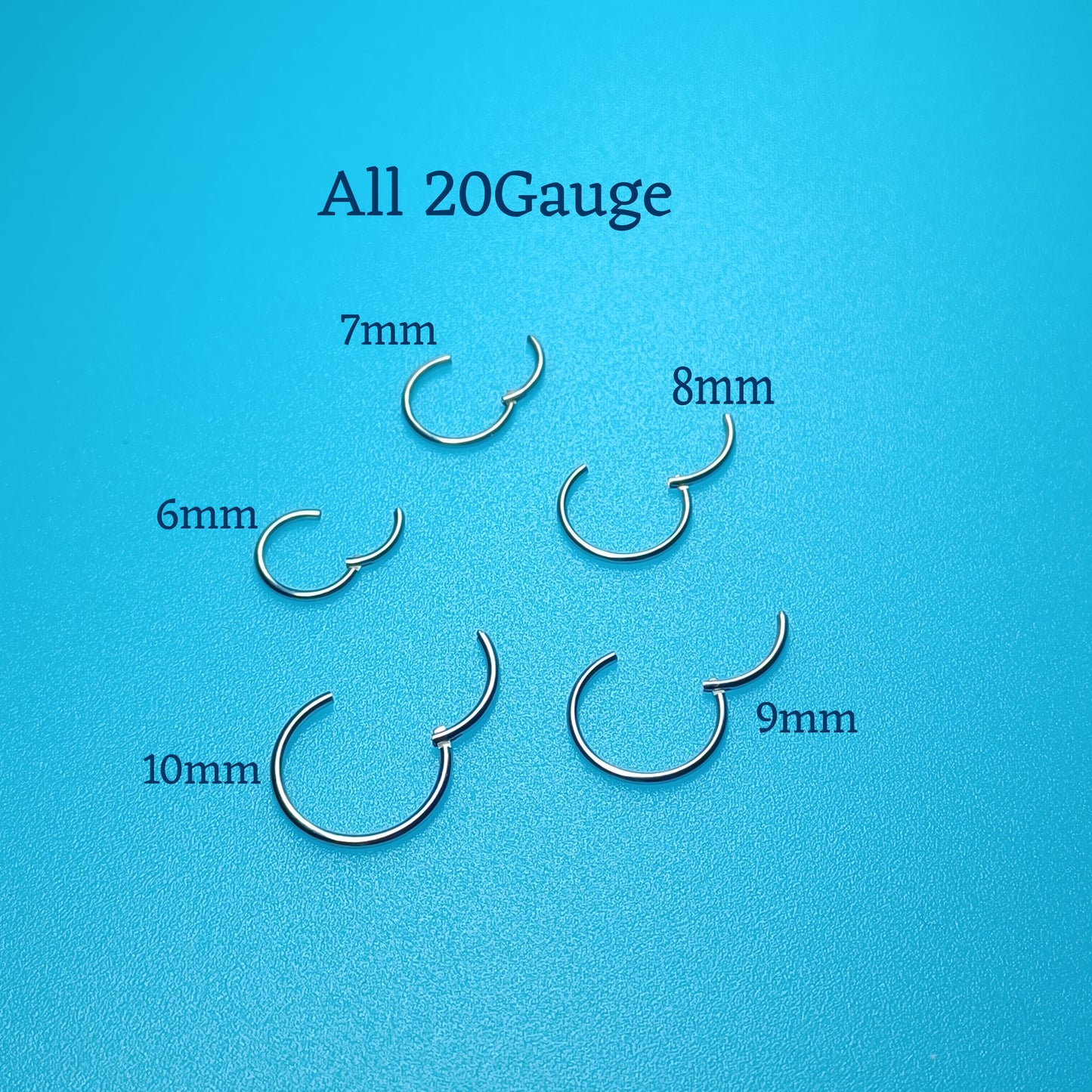 Earring Hoop, Seamless clicker Hoops, Earring, Nipple piercing, Eyebrow, Septum, Lip ring in 6mm - 12mm, 20Ga 18ga 16ga 14ga, Seamless ring 316L Surgical Steel