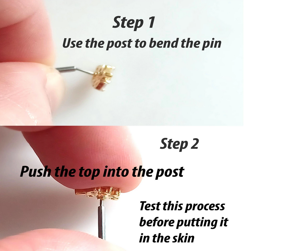 Gold Or Silver Heart flat backed stud Push in, 5mm, 6mm, 7mm, 8mm, 9mm, 10mm, 11mm, 12mm, 20ga, 18ga, 16ga.