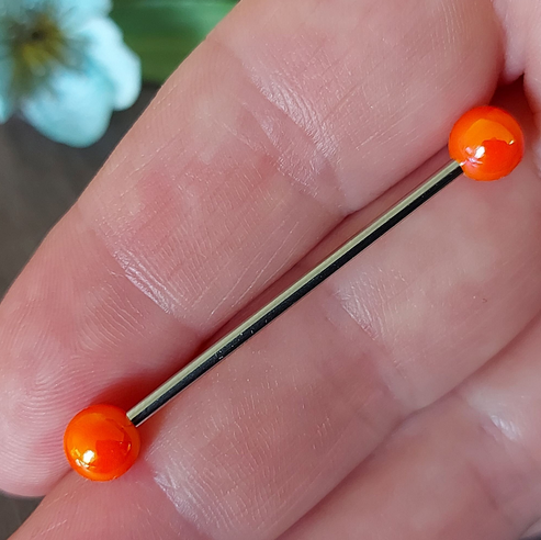 Industrial piercing bar with RED Colourful Metallic look 38mm 35mm 32mm 14Gauge