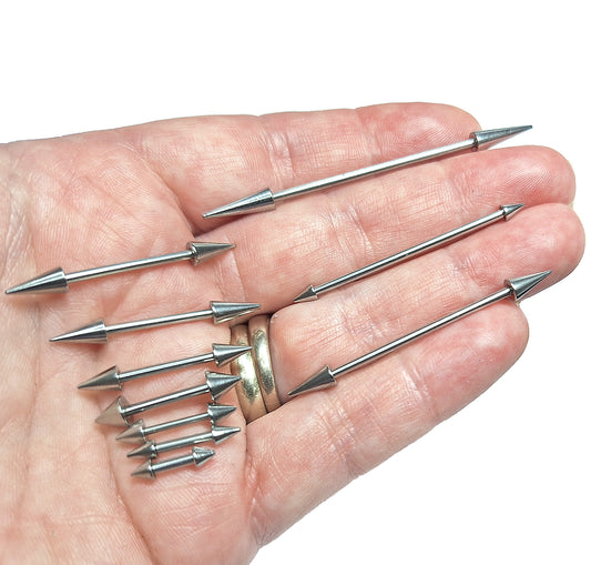 Barbell, (Pack of 2) Nipple, Eyebrow, Cartilage earring. 14Ga 6mm 8mm 12mm 14mm 16mm 316L Surgical Steel.