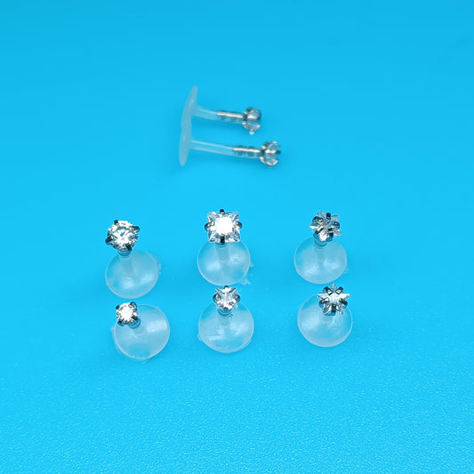 Square, Star, Round Star, Square, Round, Crystal, BIOFLEX Push in flat backed stud 14Gauge, 16Gauge, 6mm, 8mm, 10mm, 12mm, 14mm, 16mm