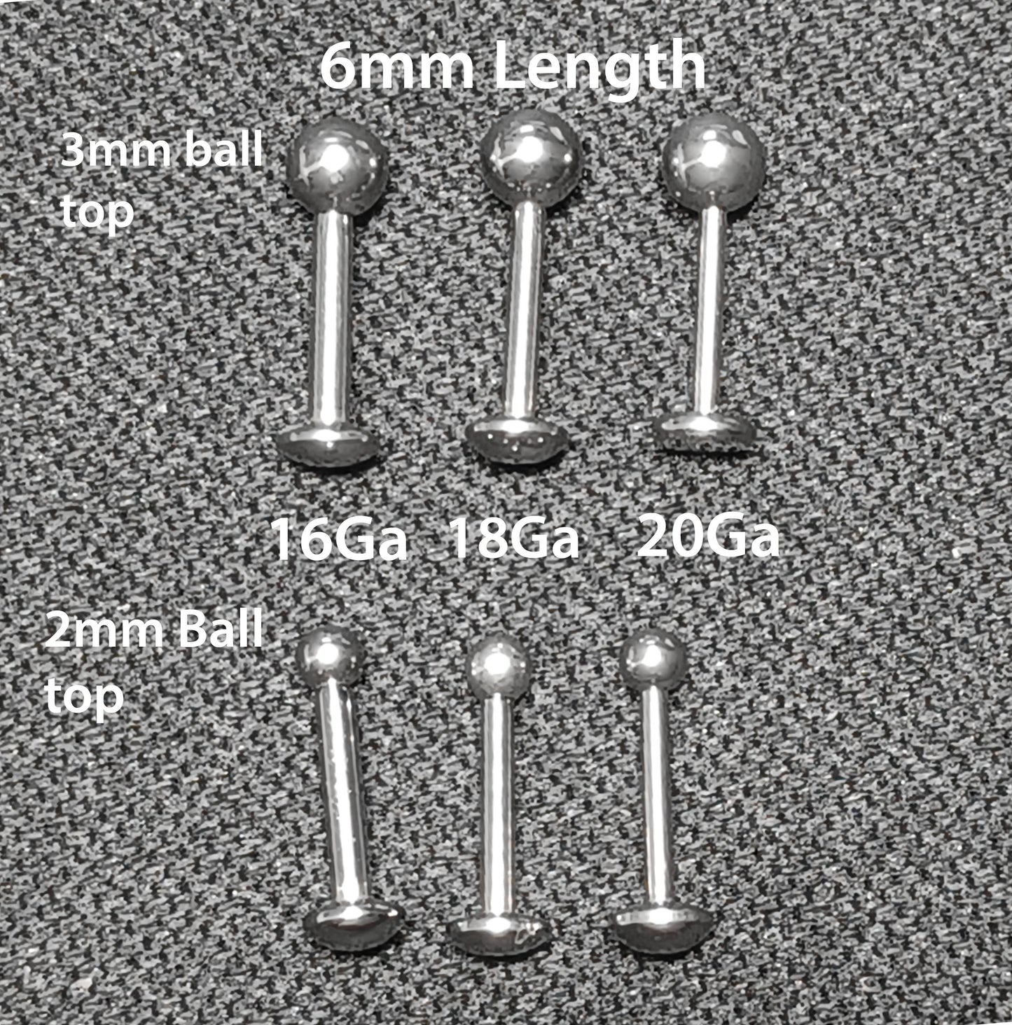 Push in Flat Backed stud with Rose Gold, Gold, Rainbow, 316L Surgical Steel, PVD Plated colour, 5mm, 6mm, 7mm, 8mm, 9mm, 10mm, 11mm, 12mm