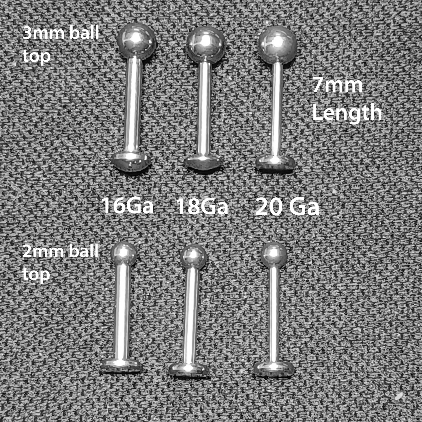 Push in Flat Backed stud with Rose Gold, Gold, Rainbow, 316L Surgical Steel, PVD Plated colour, 5mm, 6mm, 7mm, 8mm, 9mm, 10mm, 11mm, 12mm